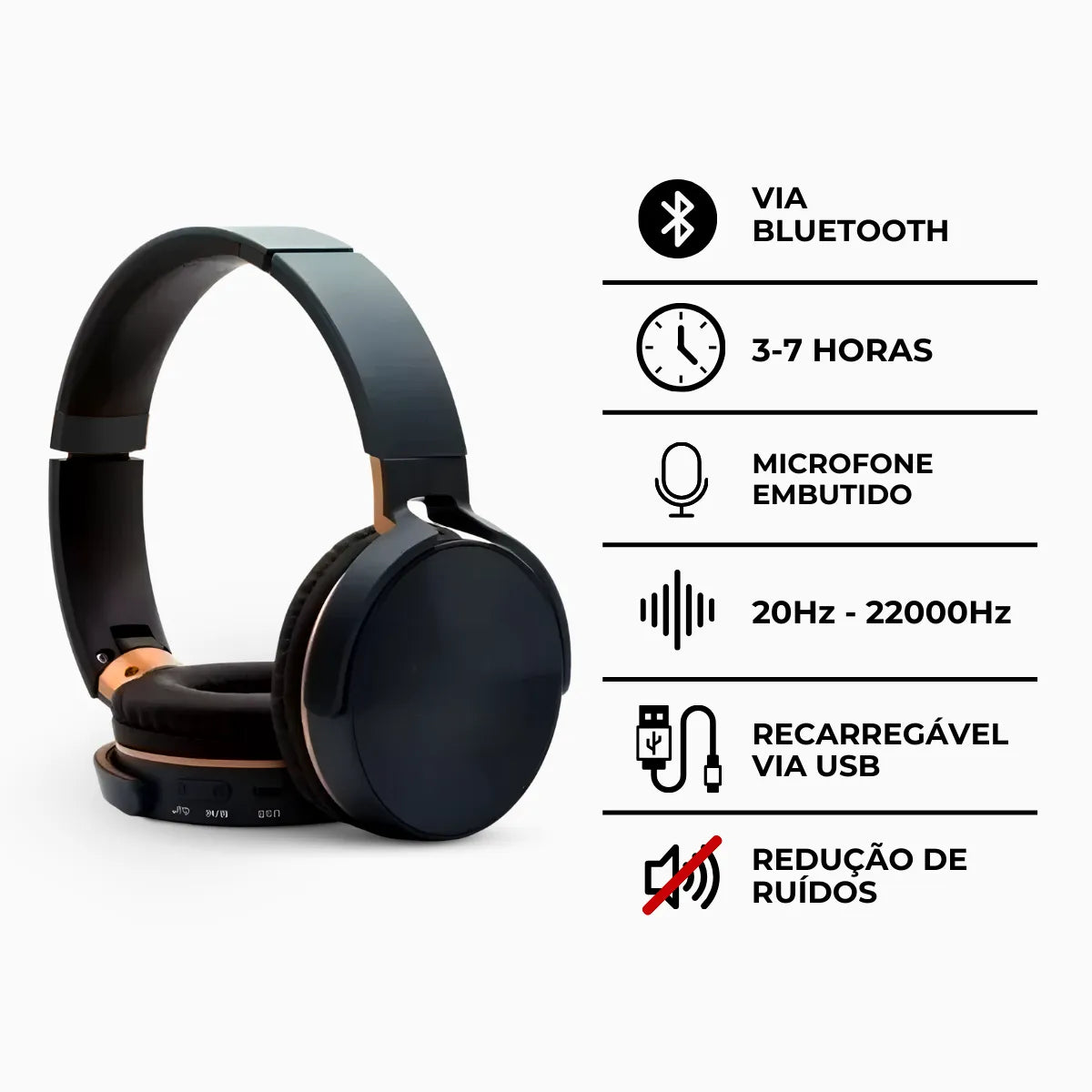 Fone De Ouvido Sem Fio Via Bluetooth - JB950